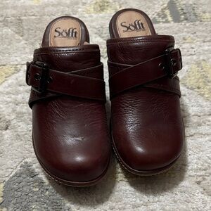 Softspots Dark Brown Leather Mules